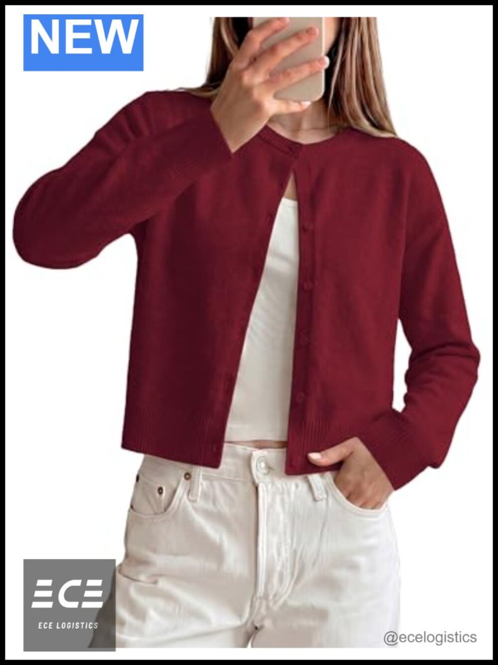 Cropped Cardigan Sweater Women Long Sleeve Open Front Button Knit Y2K